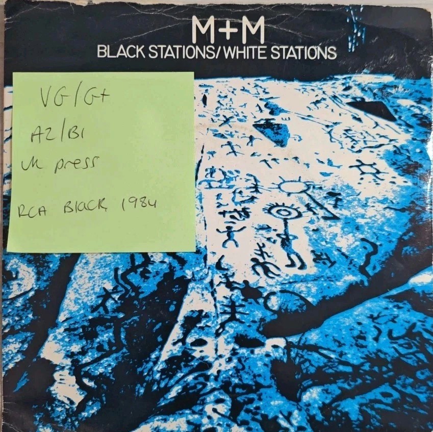M+M Black Stations/White Stations Vinyl Record 7" VG/G+ RCA 426 1984 sleeve M+M Black Stations/White Stations Vinyl Record 7" VG/G+ RCA 426 1984 sleeve