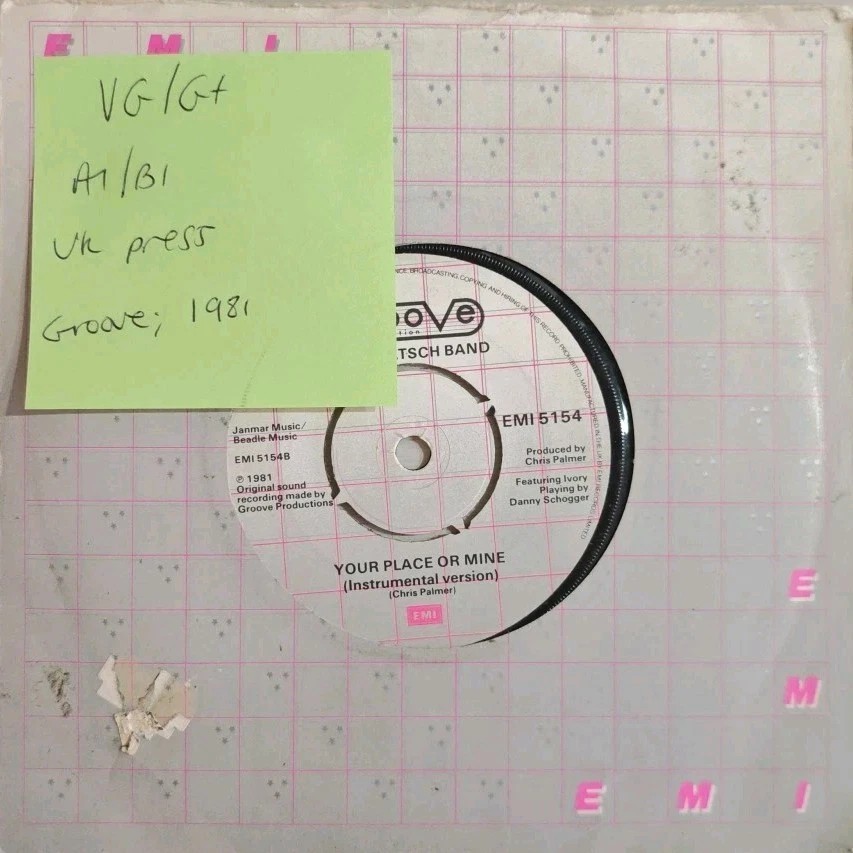 The Scratsch Band Your Place Or Mine Vinyl Record 7" VG/G+ EMI5154 1981 sleeve The Scratsch Band Your Place Or Mine Vinyl Record 7" VG/G+ EMI5154 1981 sleeve