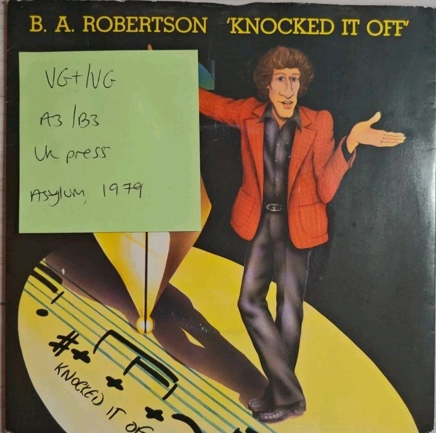 B. A. Robertson Knocked It Off Vinyl Record 7" VG+/VG K12396 1979 sleeve B. A. Robertson Knocked It Off Vinyl Record 7" VG+/VG K12396 1979 sleeve