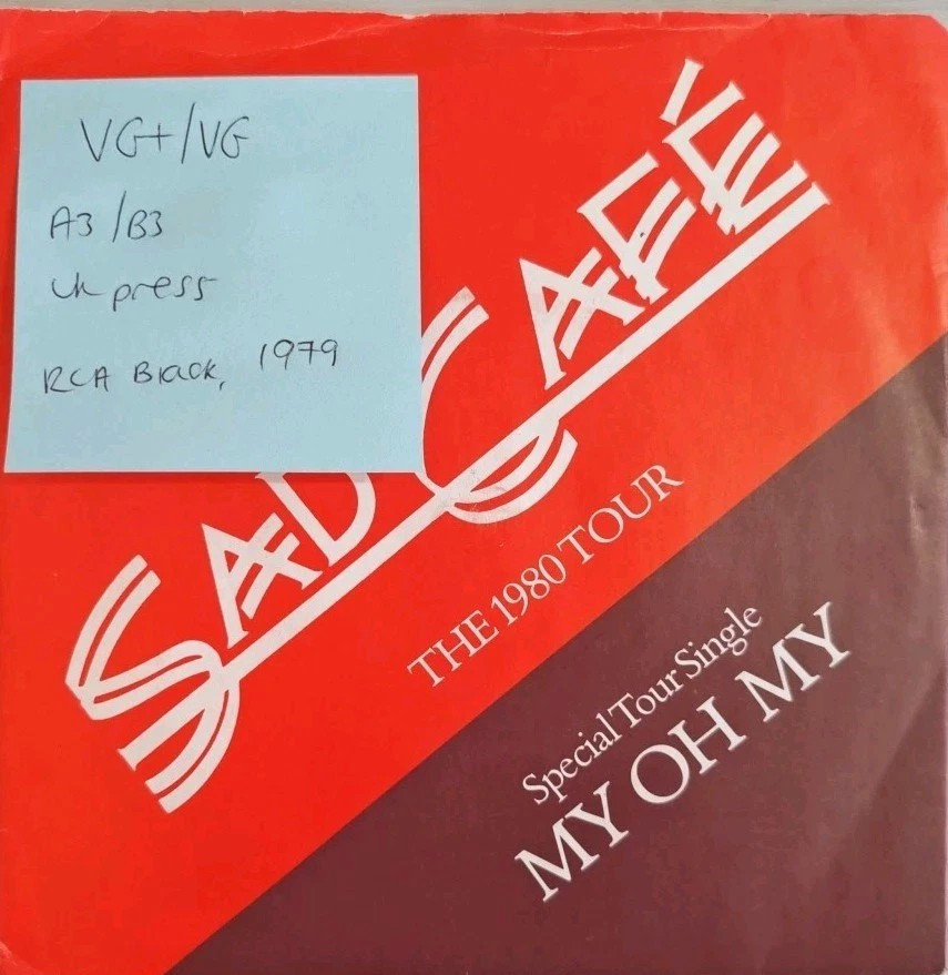 Sad Cafe My Oh My Vinyl Record 7" VG+/VG SAD 3 1979 sleeve Sad Cafe My Oh My Vinyl Record 7" VG+/VG SAD 3 1979 sleeve