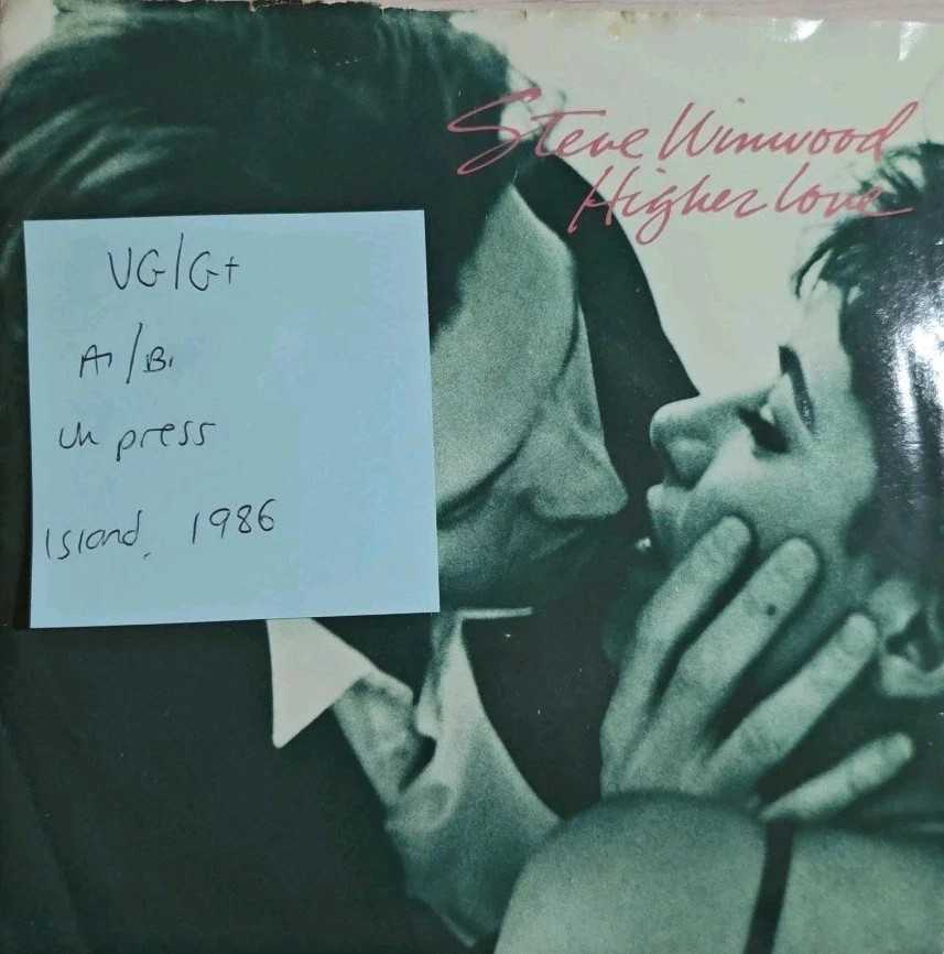 Steve Windwood Higher Love Vinyl Record 7" VG/G+ IS288 1986 sleeve Steve Windwood Higher Love Vinyl Record 7" VG/G+ IS288 1986 sleeve
