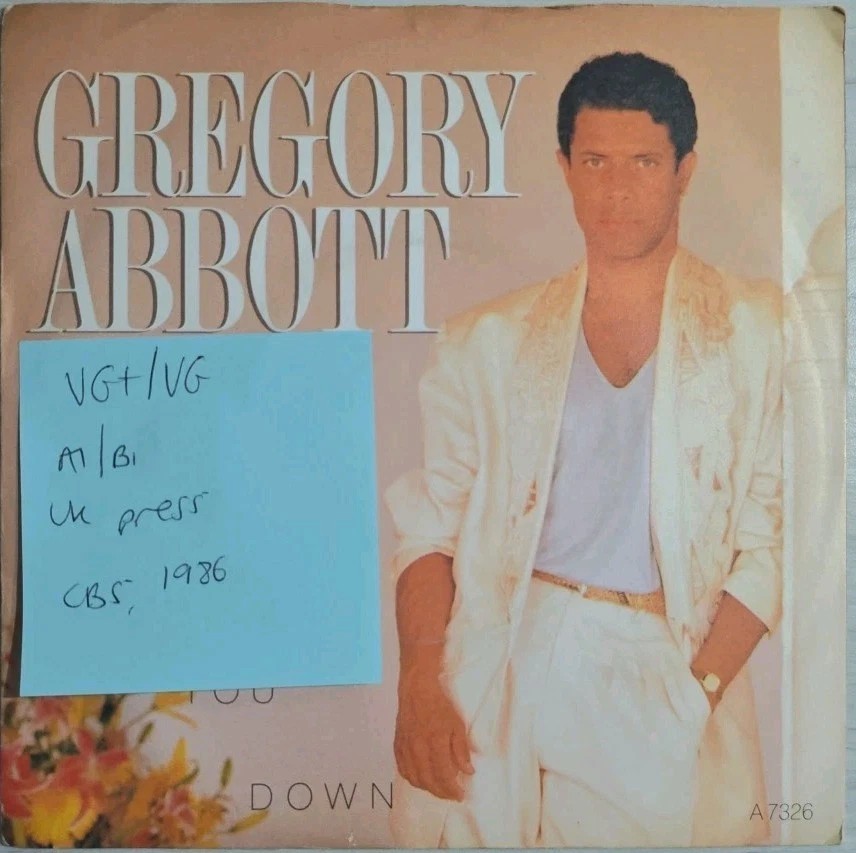 Gregory Abbott Shake You Down Vinyl Record 7" VG+/VG A 7326 1986 sleeve Gregory Abbott Shake You Down Vinyl Record 7" VG+/VG A 7326 1986 sleeve