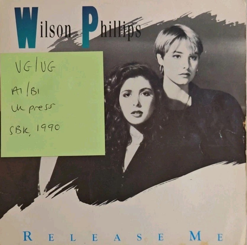 Wilson Phillips Release Me Vinyl Record 7" VG/VG SBK11 1990 vinyl record sleeve Wilson Phillips Release Me Vinyl Record 7" VG/VG SBK11 1990 vinyl record sleeve