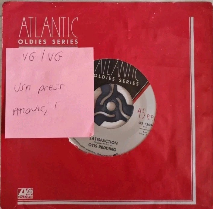 Otis Redding I Can’t Get No Satisfaction Vinyl Record 7" VG/VG OS13099 vinyl record sleeve Otis Redding I Can’t Get No Satisfaction Vinyl Record 7" VG/VG OS13099 vinyl record sleeve