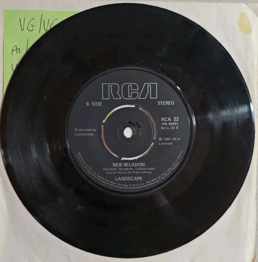 Landscape Einstein A Go-Go / New Religion Vinyl Record 7" VG/VG RCA 22 1981 sleeve Landscape Einstein A Go-Go / New Religion Vinyl Record 7" VG/VG RCA 22 1981 sleeve
