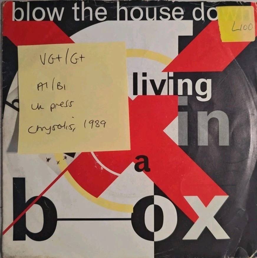 Living In A Box Blow The House Down Vinyl Record 7" VG+/G+ LIB5 1989 sleeve Living In A Box Blow The House Down Vinyl Record 7" VG+/G+ LIB5 1989 sleeve