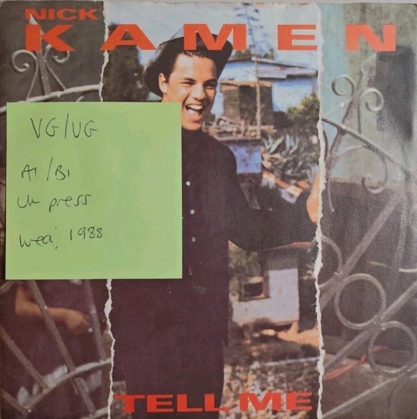 Nick Kamen Tell Me Vinyl Record 7" VG/VG YZ184 1988 sleeve Nick Kamen Tell Me Vinyl Record 7" VG/VG YZ184 1988 sleeve