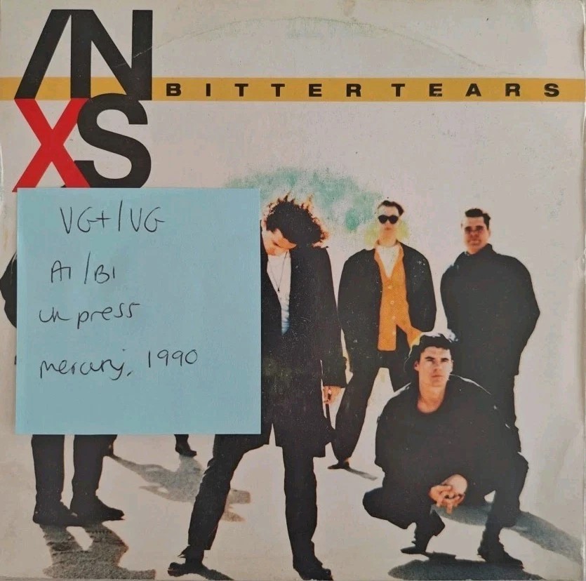 INXS Bitter Tears Vinyl Record 7" VG+/VG INXS 17 1990 vinyl record sleeve INXS Bitter Tears Vinyl Record 7" VG+/VG INXS 17 1990 vinyl record sleeve