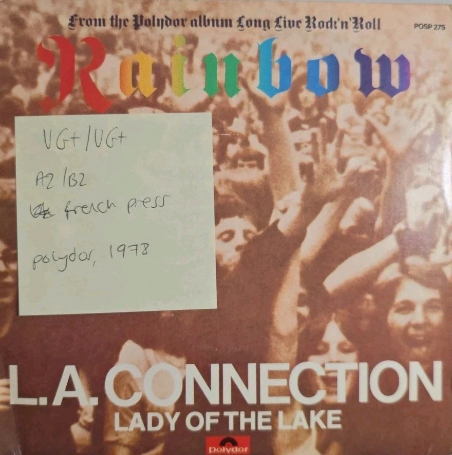 Rainbow L.A. Connection Vinyl Record 7" VG+/VG+ POSP 275 1978 vinyl record sleeve Rainbow L.A. Connection Vinyl Record 7" VG+/VG+ POSP 275 1978 vinyl record sleeve