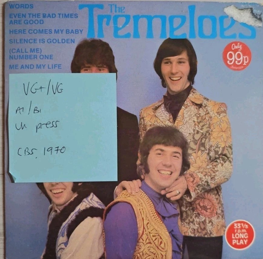 The Tremeloes The Tremeloes Vinyl Record 7" VG+/VG 7SR5034 1970 vinyl record sleeve The Tremeloes The Tremeloes Vinyl Record 7" VG+/VG 7SR5034 1970 vinyl record sleeve
