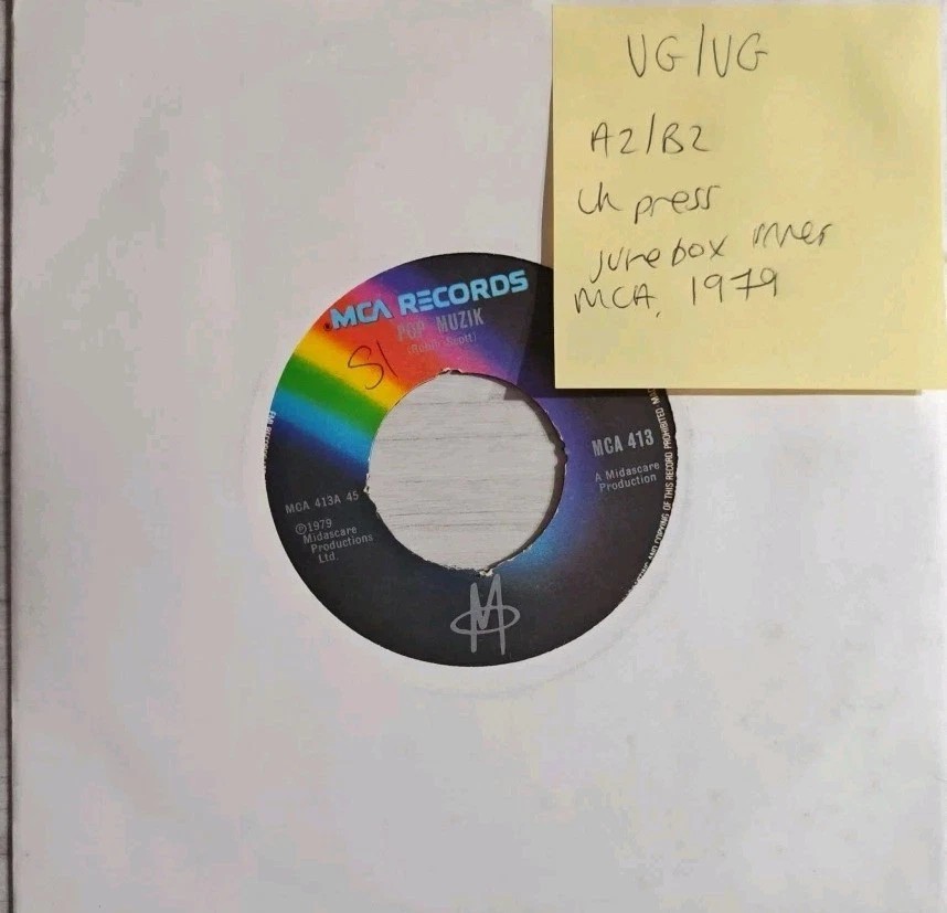 Pop Muzik / M Factor Vinyl Record 7" VG/VG MCA 413 1979 sleeve Pop Muzik / M Factor Vinyl Record 7" VG/VG MCA 413 1979 sleeve
