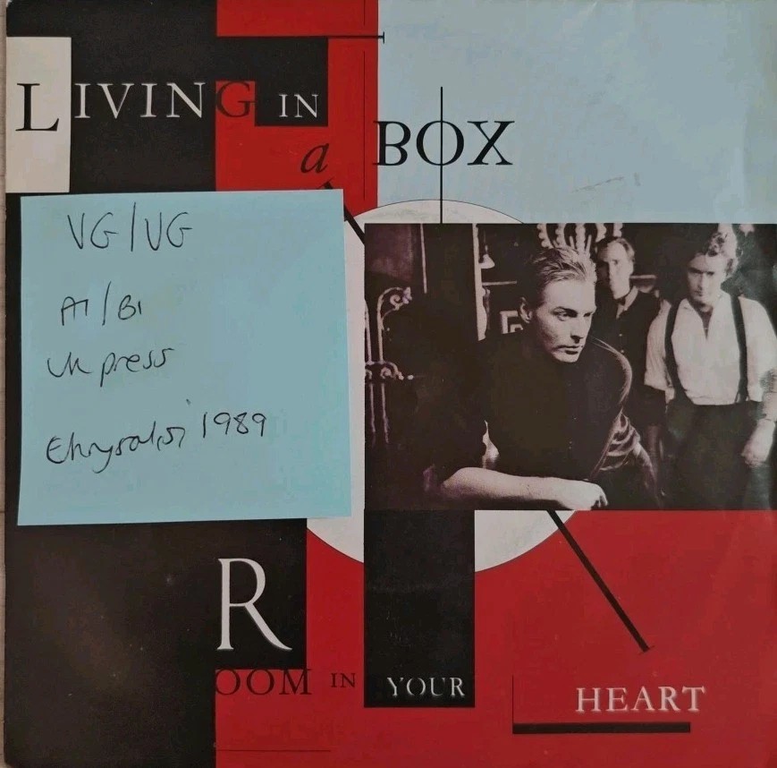 Living In A Box Room In Your Heart Vinyl Record 7" VG/VG LIB 7 1989 sleeve Living In A Box Room In Your Heart Vinyl Record 7" VG/VG LIB 7 1989 sleeve
