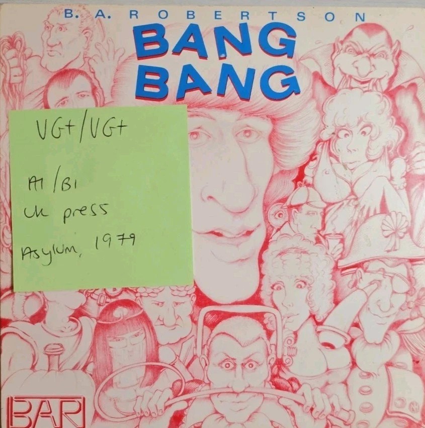 B. A. Robertson Bang Bang Vinyl Record 7" VG+/VG+ K13152 1979 sleeve B. A. Robertson Bang Bang Vinyl Record 7" VG+/VG+ K13152 1979 sleeve