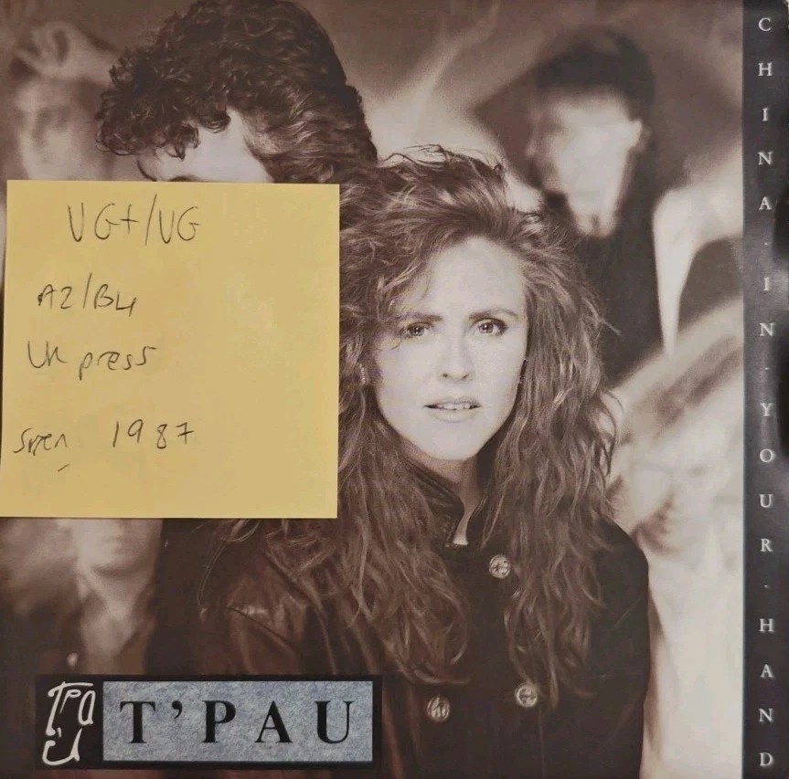 T'Pau China In Your Hand Vinyl Record 7" VG+/VG SRN64 1987 sleeve T'Pau China In Your Hand Vinyl Record 7" VG+/VG SRN64 1987 sleeve