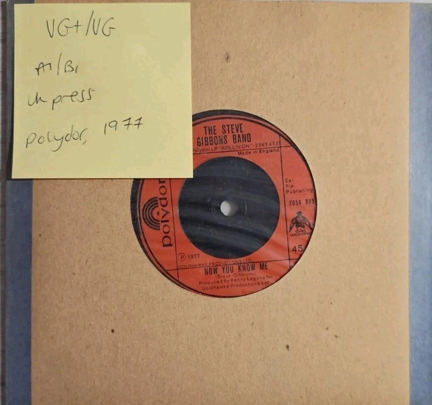 Steve Gibbons Tulane Vinyl Record 7" VG+/VG 2058889 1977 sleeve Steve Gibbons Tulane Vinyl Record 7" VG+/VG 2058889 1977 sleeve