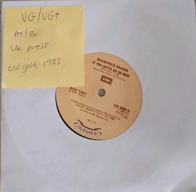 Manfred Mann Do Wah Diddy Diddy Vinyl Record 7" VG/VG+ OG 9369 sleeve Manfred Mann Do Wah Diddy Diddy Vinyl Record 7" VG/VG+ OG 9369 sleeve