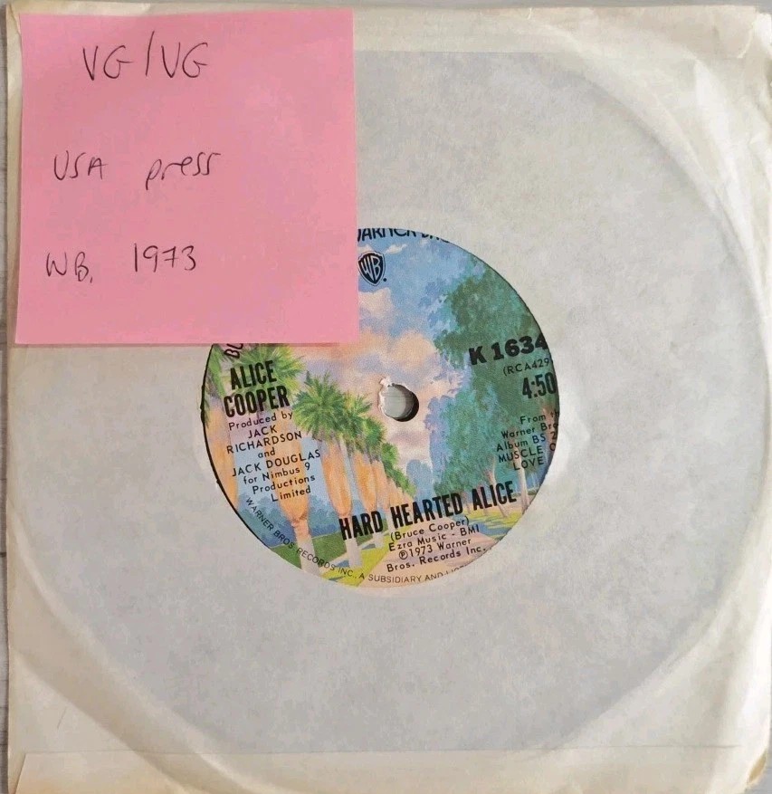 Alice Cooper Teenage Lament 74 Vinyl Record 7" VG/VG K16345 1973 sleeve Alice Cooper Teenage Lament 74 Vinyl Record 7" VG/VG K16345 1973 sleeve