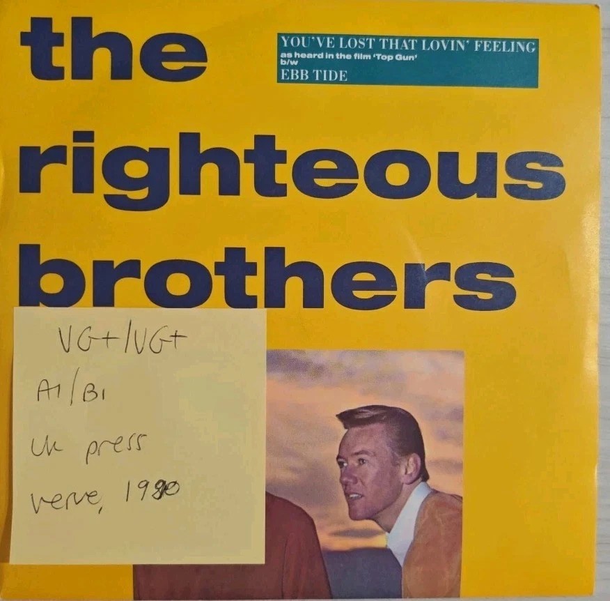 The Righteous Brothers You've Lost That Lovin' Vinyl Record 7" VG+/VG+ PO116 sleeve The Righteous Brothers You've Lost That Lovin' Vinyl Record 7" VG+/VG+ PO116 sleeve