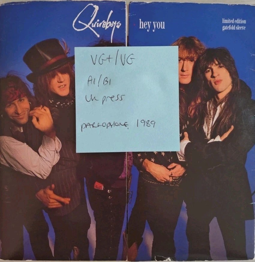 Quireboys Hey You Vinyl Record 7" VG+/VG RG 6241 1989 sleeve Quireboys Hey You Vinyl Record 7" VG+/VG RG 6241 1989 sleeve