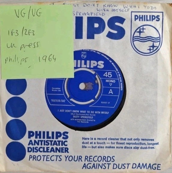 Dusty Springfield I Just Don't Know What To Do Vinyl Record 7" VG/VG BF1348 1964 sleeve Dusty Springfield I Just Don't Know What To Do Vinyl Record 7" VG/VG BF1348 1964 sleeve