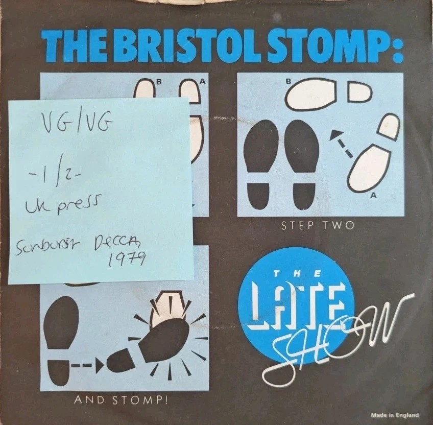 The Late Show The Bristol Stomp Vinyl Record 7" VG/VG F 13822 1979 sleeve The Late Show The Bristol Stomp Vinyl Record 7" VG/VG F 13822 1979 sleeve