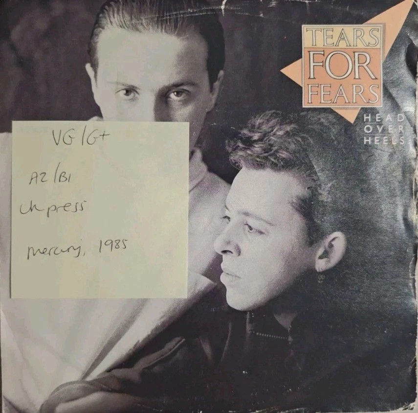 Tears For Fears Head Over Heels Vinyl Record 7" VG/G+ IDEA10 1985 vinyl record sleeve Tears For Fears Head Over Heels Vinyl Record 7" VG/G+ IDEA10 1985 vinyl record sleeve