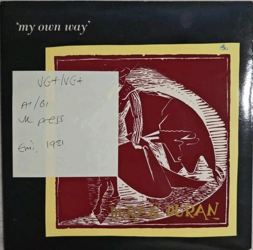 Duran Duran My Own Way Vinyl Record 7" VG+/VG+ EMI 5254 1981 vinyl record sleeve Duran Duran My Own Way Vinyl Record 7" VG+/VG+ EMI 5254 1981 vinyl record sleeve