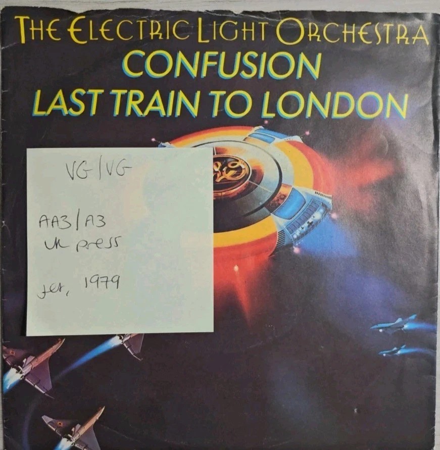 The Electric Light Orchestra Confusion Vinyl Record 7" VG/VG JET166 1979 sleeve The Electric Light Orchestra Confusion Vinyl Record 7" VG/VG JET166 1979 sleeve