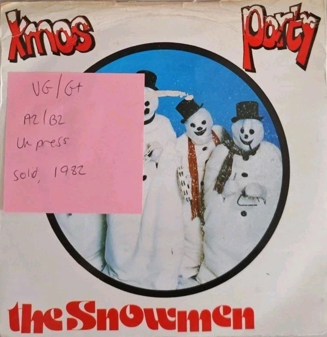 Snowmen Xmas Party Vinyl Record 7" VG/G+ STOP006 1982 sleeve Snowmen Xmas Party Vinyl Record 7" VG/G+ STOP006 1982 sleeve