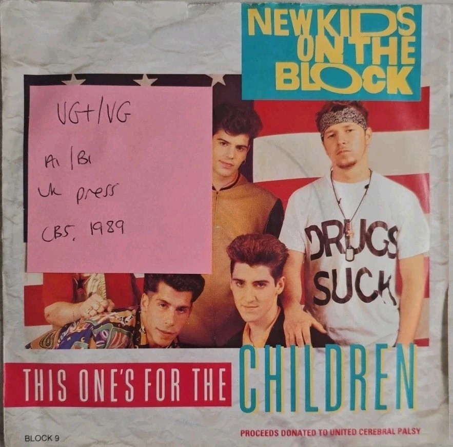 New Kids On The Block This One's For The Children Vinyl Record 7" VG+/VG BLOCK 9 sleeve New Kids On The Block This One's For The Children Vinyl Record 7" VG+/VG BLOCK 9 sleeve