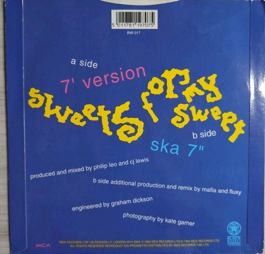 CJ Lewis Sweets For My Sweet Vinyl Record 7" VG/VG BMI017 1994 sleeve CJ Lewis Sweets For My Sweet Vinyl Record 7" VG/VG BMI017 1994 sleeve