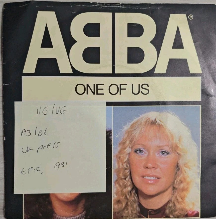 Abba One Of Us Vinyl Record 7" VG/VG EPCA1740 1981 sleeve Abba One Of Us Vinyl Record 7" VG/VG EPCA1740 1981 sleeve