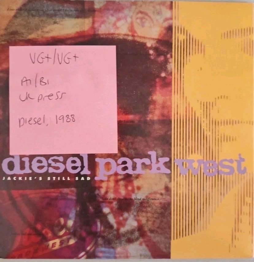 Diesel Park West Jackie's Still Sad Vinyl Record 7" VG+/VG+ FOOD15 1988 vinyl record sleeve Diesel Park West Jackie's Still Sad Vinyl Record 7" VG+/VG+ FOOD15 1988 vinyl record sleeve