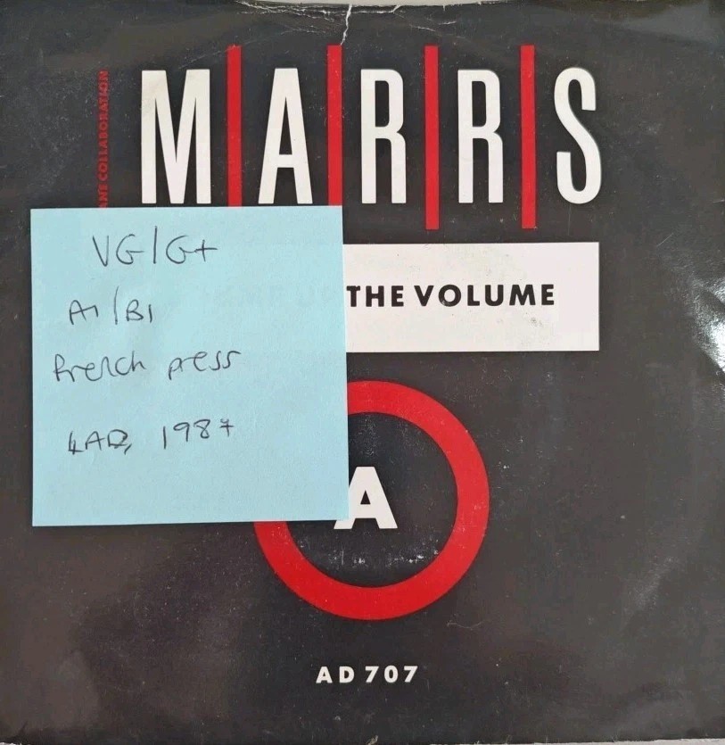 M|A|R|R|S Pump Up The Volume Vinyl Record 7" VG/G+ AD 707 1987 sleeve M|A|R|R|S Pump Up The Volume Vinyl Record 7" VG/G+ AD 707 1987 sleeve