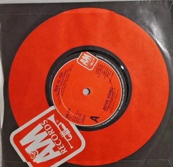 Bryan Adams Run To You Vinyl Record 7" VG+/VG AM 224 1984 sleeve Bryan Adams Run To You Vinyl Record 7" VG+/VG AM 224 1984 sleeve