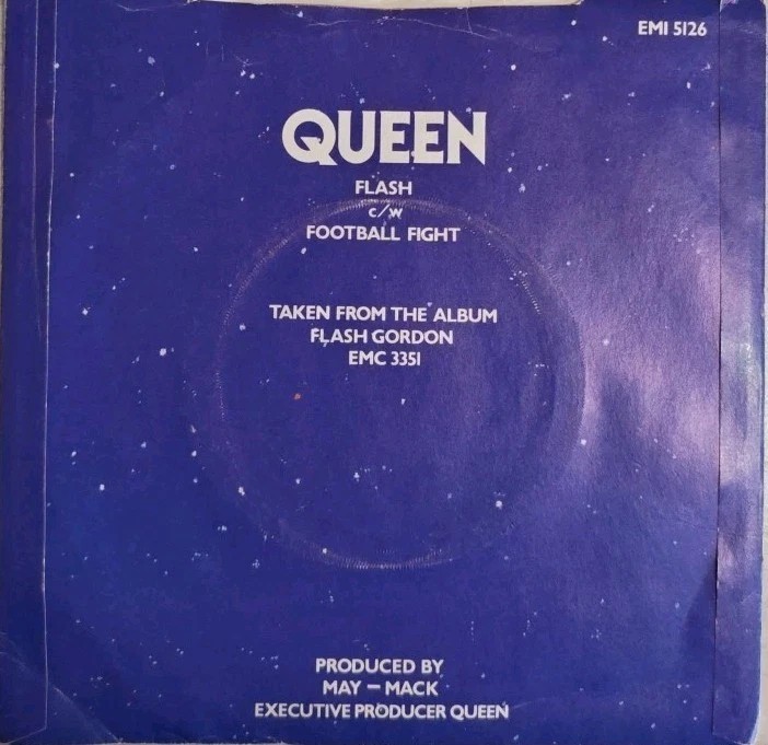 Queen Flash Vinyl Record 7" VG/VG EMI 5126 1980 sleeve Queen Flash Vinyl Record 7" VG/VG EMI 5126 1980 sleeve
