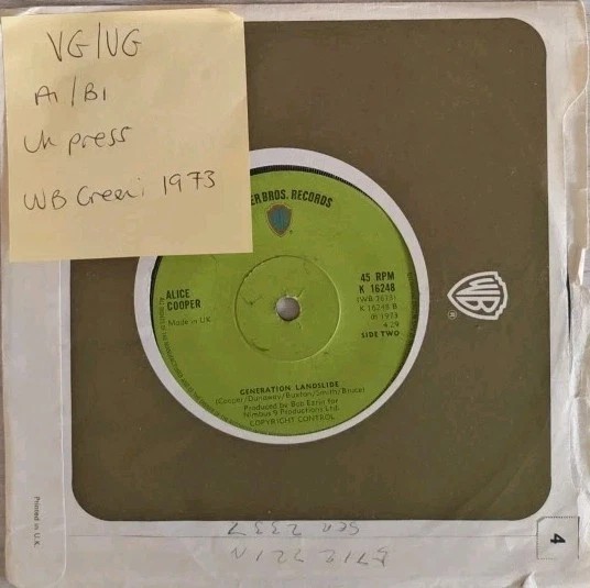Alice Cooper Hello Hurray Vinyl Record 7" VG/VG K 16248 1973 sleeve Alice Cooper Hello Hurray Vinyl Record 7" VG/VG K 16248 1973 sleeve
