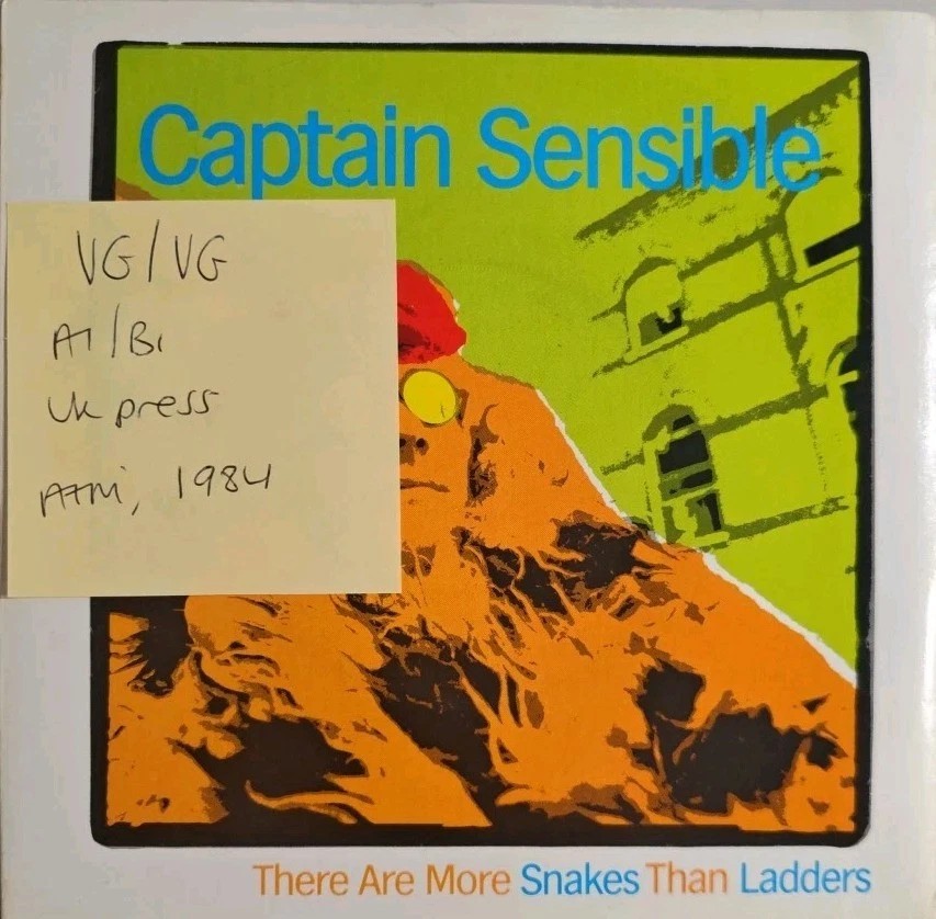 Captain Sensible There Are More Snakes Than Ladders Vinyl Record 7" VG/VG CAP7 sleeve Captain Sensible There Are More Snakes Than Ladders Vinyl Record 7" VG/VG CAP7 sleeve