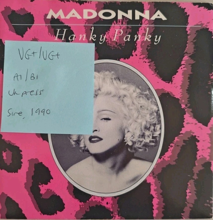 Madonna Hanky Panky Vinyl Record 7" VG+/VG+ W 9789 1990 sleeve Madonna Hanky Panky Vinyl Record 7" VG+/VG+ W 9789 1990 sleeve