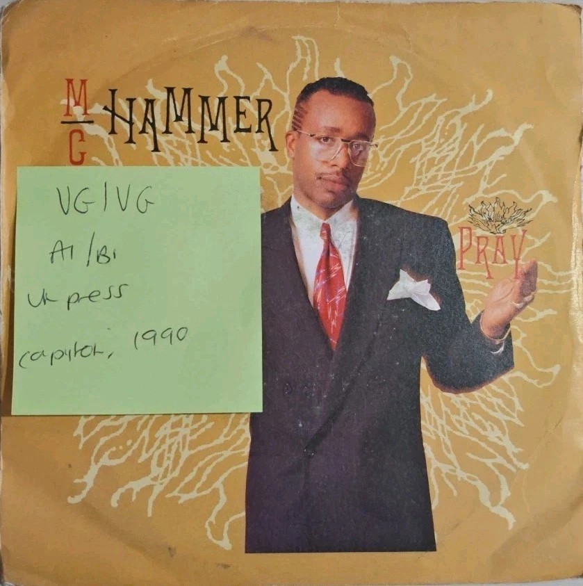 MC Hammer Pray Vinyl Record 7" VG/VG CL 599 1990 sleeve MC Hammer Pray Vinyl Record 7" VG/VG CL 599 1990 sleeve