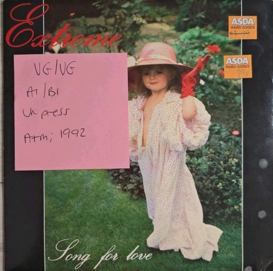 Extreme Song For Love / Love Of My Life Vinyl Record 7" VG/VG AM 698 1992 sleeve Extreme Song For Love / Love Of My Life Vinyl Record 7" VG/VG AM 698 1992 sleeve