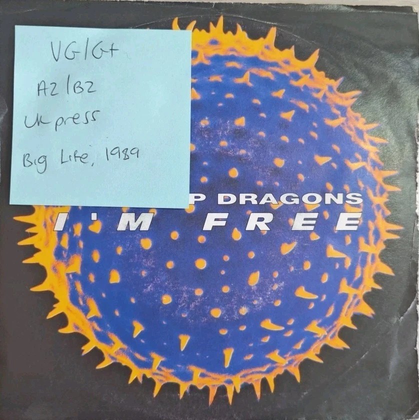 The Soup Dragons I'm Free Vinyl Record 7" VG/G+ RTV9 1989 sleeve The Soup Dragons I'm Free Vinyl Record 7" VG/G+ RTV9 1989 sleeve