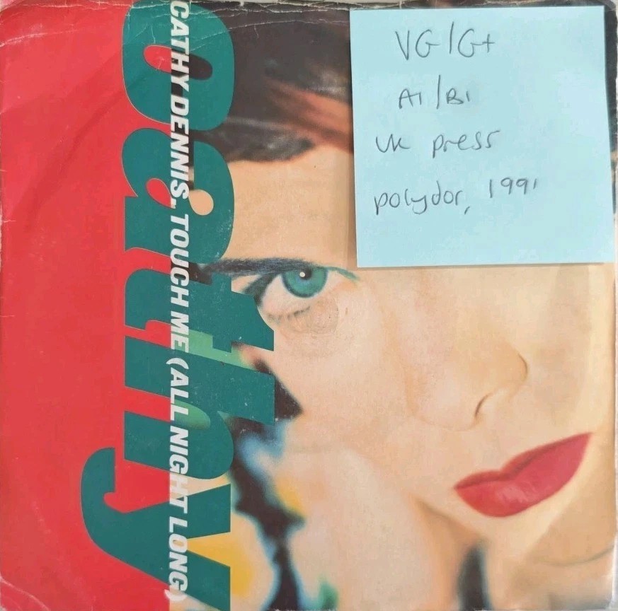 Cathy Dennis Touch Me (All Night Long) Vinyl Record 7" VG/G+ CATH 3 1991 sleeve Cathy Dennis Touch Me (All Night Long) Vinyl Record 7" VG/G+ CATH 3 1991 sleeve