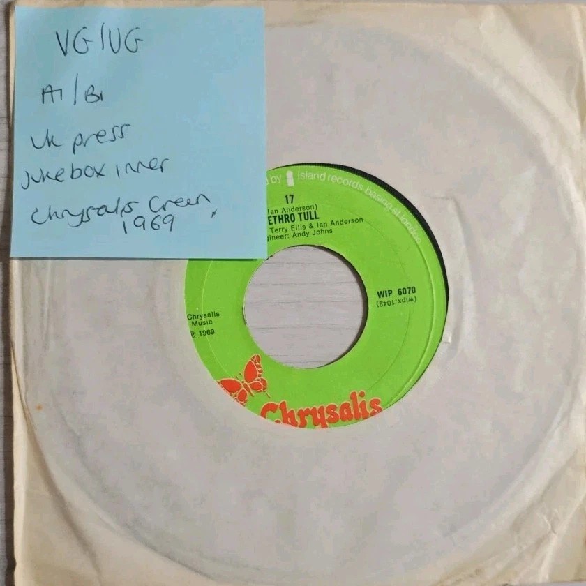 Jethro Tull Sweet Dream Vinyl Record 7" VG/VG WIP 6070 1969 sleeve Jethro Tull Sweet Dream Vinyl Record 7" VG/VG WIP 6070 1969 sleeve