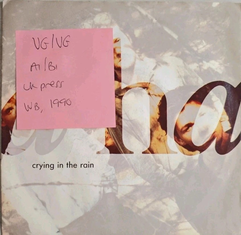 A-Ha Crying in the Rain Vinyl Record 7" VG/VG W9547 1990 sleeve A-Ha Crying in the Rain Vinyl Record 7" VG/VG W9547 1990 sleeve
