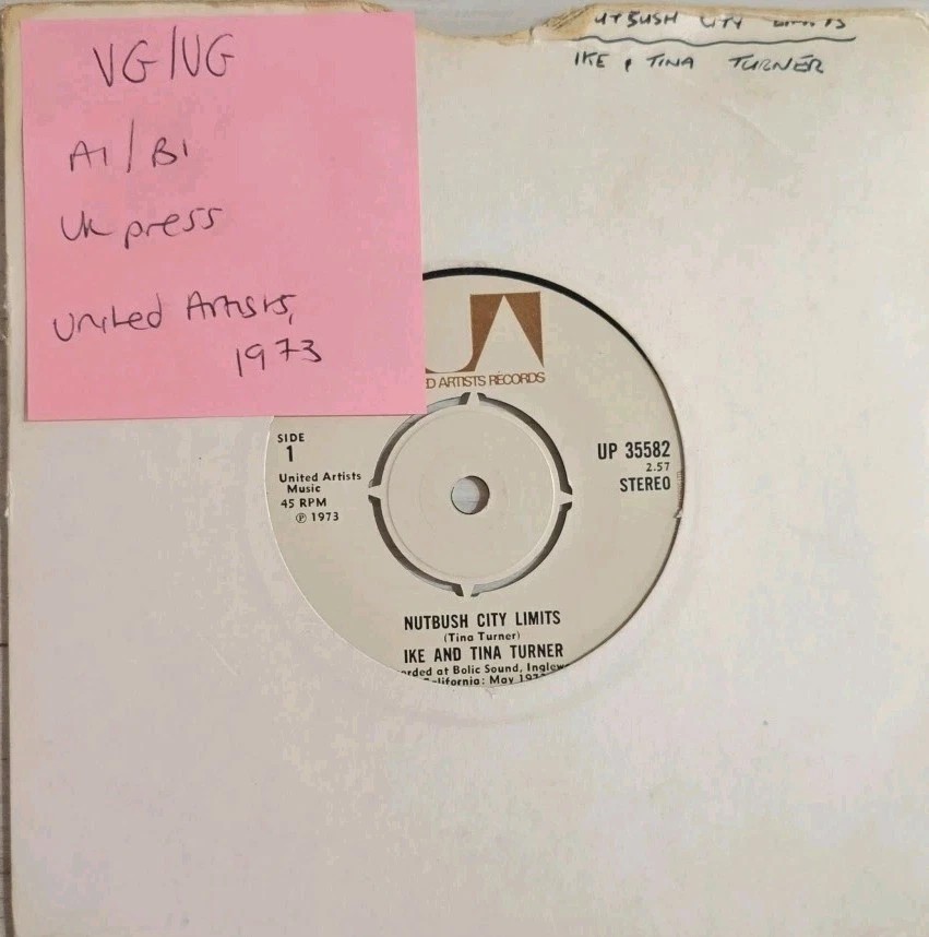 Ike and Tina Turner Nutbush City Limits Vinyl Record 7" VG/VG UP 35582 1973 sleeve Ike and Tina Turner Nutbush City Limits Vinyl Record 7" VG/VG UP 35582 1973 sleeve
