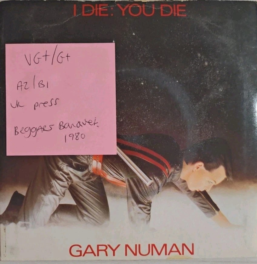 Gary Numan I Die You Die Vinyl Record 7" VG+/G+ BEG 46 1980 sleeve Gary Numan I Die You Die Vinyl Record 7" VG+/G+ BEG 46 1980 sleeve