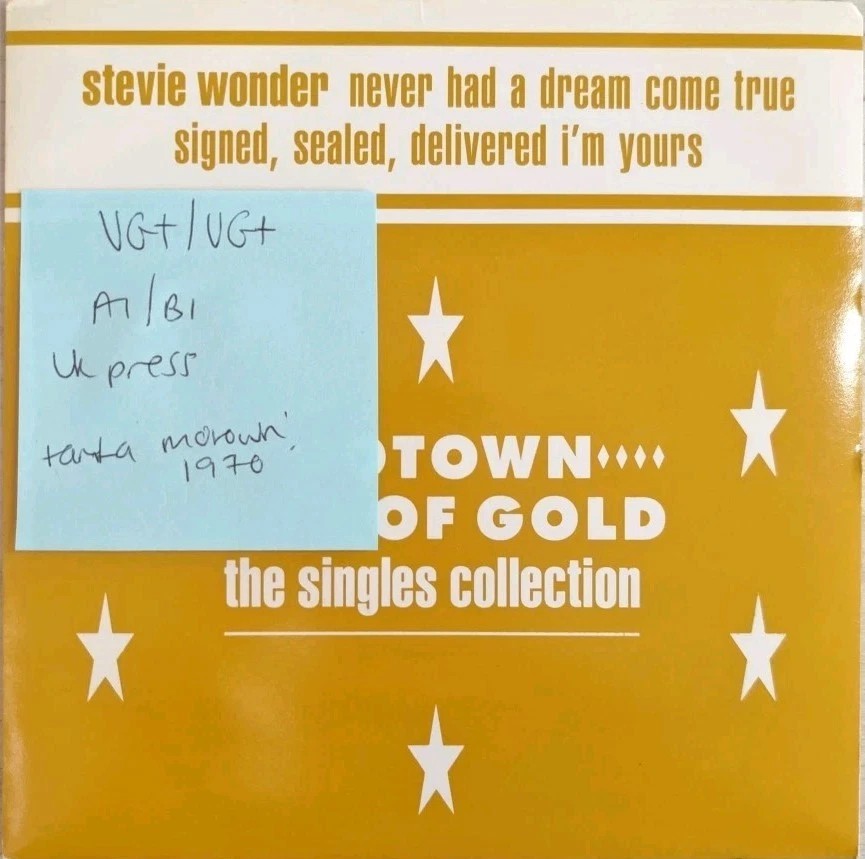 Stevie Wonder Motown Hits Of Gold Vinyl Record 7" VG+/VG+ ZB41939 1970 sleeve Stevie Wonder Motown Hits Of Gold Vinyl Record 7" VG+/VG+ ZB41939 1970 sleeve