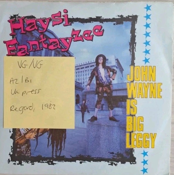Haysi Fantayzee John Wayne Is Big Leggy Vinyl Record 7" VG/VG RG 100 1982 vinyl record sleeve Haysi Fantayzee John Wayne Is Big Leggy Vinyl Record 7" VG/VG RG 100 1982 vinyl record sleeve