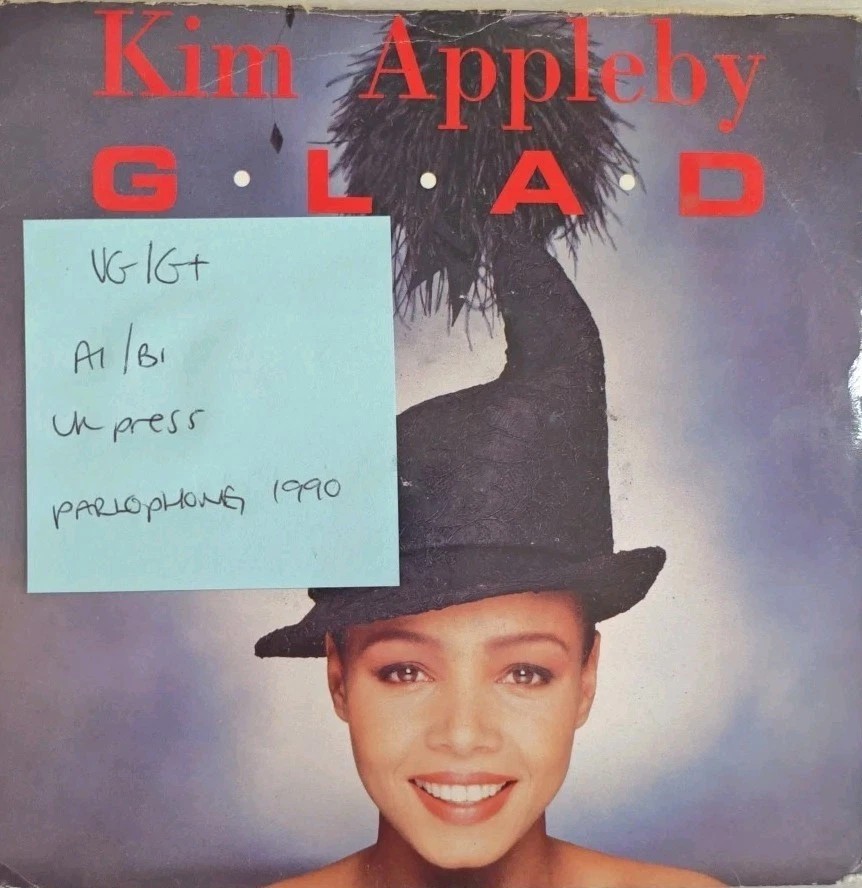 Kim Appleby Glad Vinyl Record 7" VG/VG+ R 6281 1990 sleeve Kim Appleby Glad Vinyl Record 7" VG/VG+ R 6281 1990 sleeve